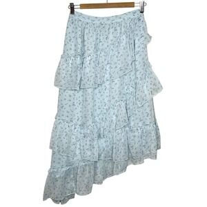 Abercrombie & Fitch Tiered Midi Skirt Womens XS Y2K Fairy Cottage Asymmetrical